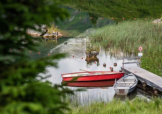 Ruderbootfahren am Körbersee.